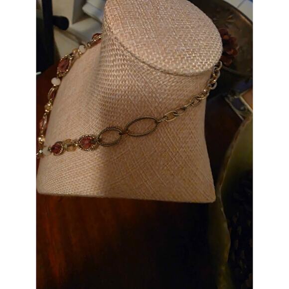 Napier 18-inch Gold -Tone Midsummer Dance Pink Simulated Abalone Bead Necklace - Picture 4 of 4